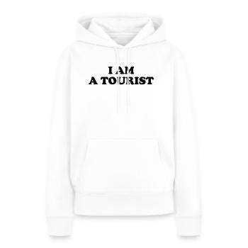 "I'm a Tourist" Englisch Schwarz - Frauen Premium Bio Hoodie - Weiß - Vorne - Julia (174cm)