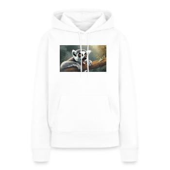 Niedliche Tiere chillen – Kattis - Frauen Premium Bio Hoodie - Weiß - Vorne - Julia (174cm)