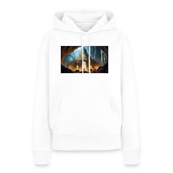 gruselige mythische Orte – unterirdisches Agartha - Frauen Premium Bio Hoodie - Weiß - Vorne - Julia (174cm)