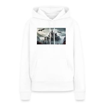 lieux mythiques effrayants – Château de Dracula - Sweat à capuche Premium bio Femme - blanc - Devant - Julia (174cm)