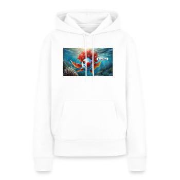 Jeu de mots : expression allemande ambiguë - Clownfisch - Sweat à capuche Premium bio Femme - blanc - Devant - Julia (174cm)
