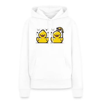 Quietscheenten Badeenten - Frauen Premium Bio Hoodie - Weiß - Vorne - Julia (174cm)