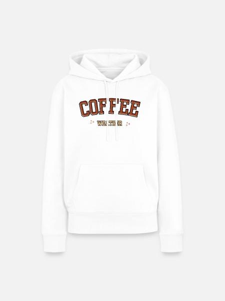 Kaffee-Wetter - Frauen Premium Bio Hoodie - Weiß