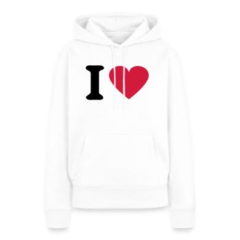 I cœur - Sweat à capuche Premium bio Femme - blanc - Devant - Julia (174cm)