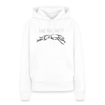 Run Run rabbit - Sweat à capuche Premium bio Femme - blanc - Devant - Julia (174cm)