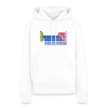 Tableau périodique des éléments (PSE) Tableau - Sweat à capuche Premium bio Femme - blanc - Devant - Julia (174cm)