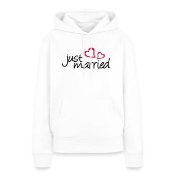 deux coeurs - Sweat à capuche Premium bio Femme - blanc - Devant - Julia (174cm)