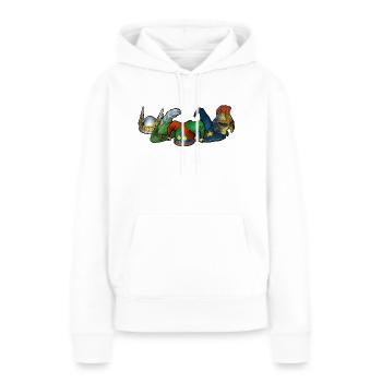 5 chapeaux - Sweat à capuche Premium bio Femme - blanc - Devant - Julia (174cm)