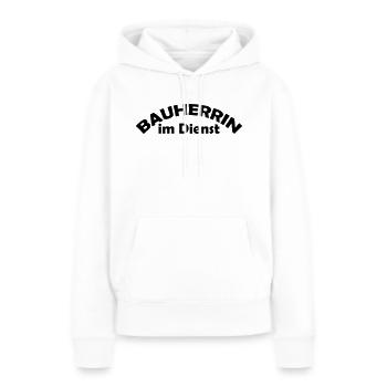 bauherrin im dienst - Frauen Premium Bio Hoodie - Weiß - Vorne - Julia (174cm)