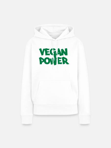 Vegan Power - Frauen Premium Bio Hoodie - Weiß