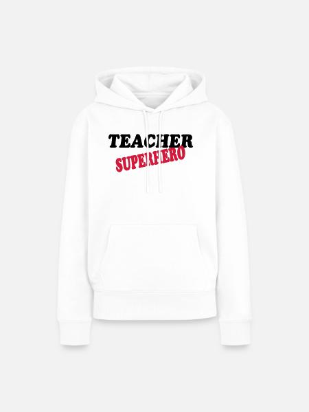 Teacher superhero - Frauen Premium Bio Hoodie - Weiß