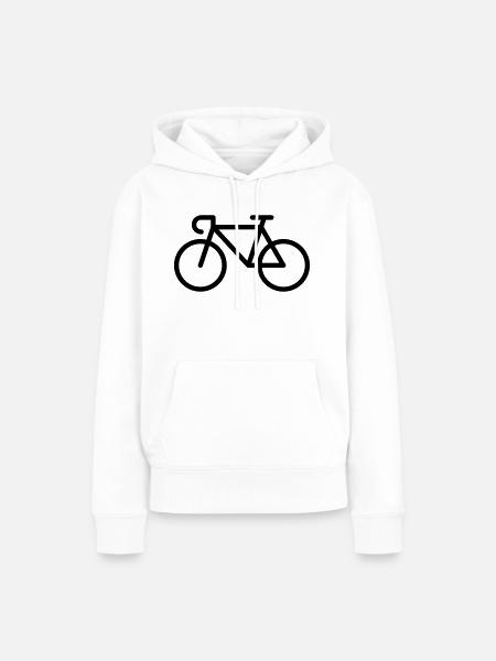 Rennrad / Fahrrad / Bike (Symbol / Icon / Black) - Frauen Premium Bio Hoodie - Weiß