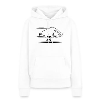 sanglier courant dangereux - Sweat à capuche Premium bio Femme - blanc - Devant - Julia (174cm)