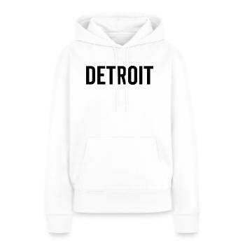 Detroit - Frauen Premium Bio Hoodie - Weiß - Vorne - Julia (174cm)