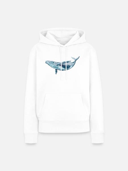 Save the ocean, stop whaling! - Frauen Premium Bio Hoodie - Weiß