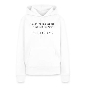 Nietzsche - Sweat à capuche Premium bio Femme - blanc - Devant - Julia (174cm)