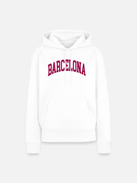 Barcelona - Frauen Premium Bio Hoodie - Weiß