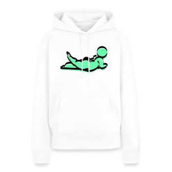 mollige Frau in Grün - Frauen Premium Bio Hoodie - Weiß - Vorne - Julia (174cm)