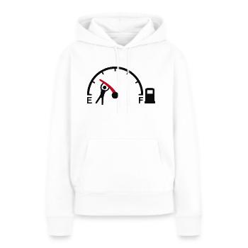 essence trop cher - humour - Sweat à capuche Premium bio Femme - blanc - Devant - Julia (174cm)