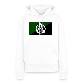 Drapeau de l’anarchisme végétalien - Sweat à capuche Premium bio Femme - blanc - Devant - Julia (174cm)