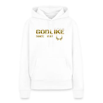 Divin depuis 1987 - Sweat à capuche Premium bio Femme - blanc - Devant - Julia (174cm)