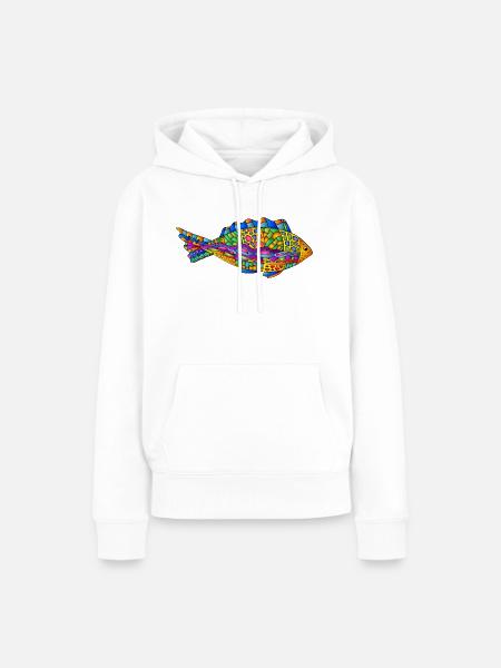 Ryba - Dame Premium hoodie, økologisk bomuld - hvid