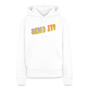 SEND IT! - Frauen Premium Bio Hoodie - Weiß - Vorne - Julia (174cm)