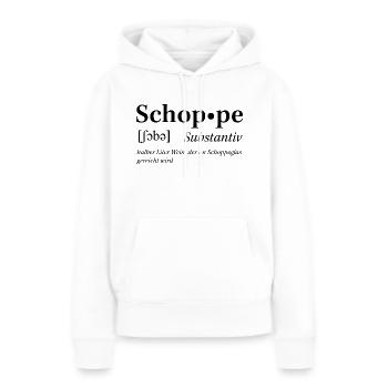 Rheinhessische Mundart "Schobbe" - Frauen Premium Bio Hoodie - Weiß - Vorne - Julia (174cm)