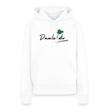 Danke dir - Frauen Premium Bio Hoodie - Weiß - Vorne - Julia (174cm)