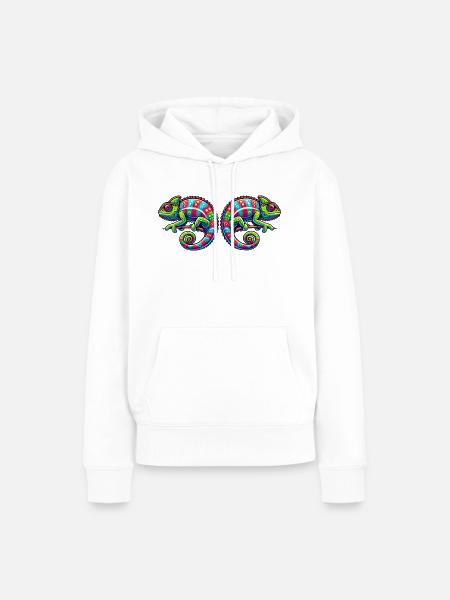 Chamäleon - Frauen Premium Bio Hoodie - Weiß