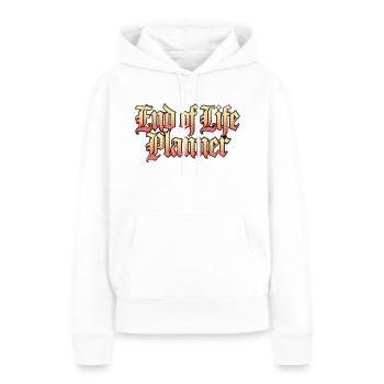 PLANIFICATEUR DE FIN DE VIE - Sweat à capuche Premium bio Femme - blanc - Devant - Julia (174cm)