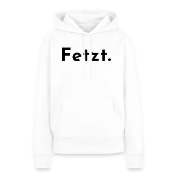 Lambeaux. Un mot, une chemise. - Sweat à capuche Premium bio Femme - blanc - Devant - Julia (174cm)