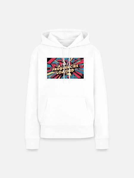 FREQUENCIES LOADED 1982 EXPLOSION - Frauen Premium Bio Hoodie - Weiß
