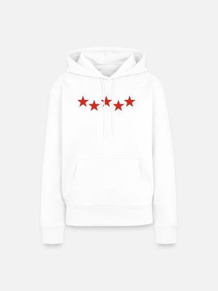 Sterne 5 rote Küchenchef - Frauen Premium Bio Hoodie - Weiß