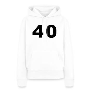 Nombre - 40 - quarante - Sweat à capuche Premium bio Femme - blanc - Devant - Julia (174cm)