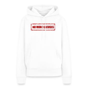 Keine Ausreden mehr - Frauen Premium Bio Hoodie - Weiß - Vorne - Julia (174cm)