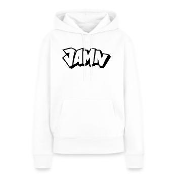 JAMN Jamming in the name of the Lord - Frauen Premium Bio Hoodie - Weiß - Vorne - Julia (174cm)