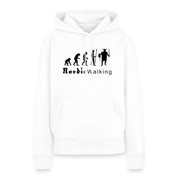 evolution_nordicwalking1 - Frauen Premium Bio Hoodie - Weiß - Vorne - Julia (174cm)