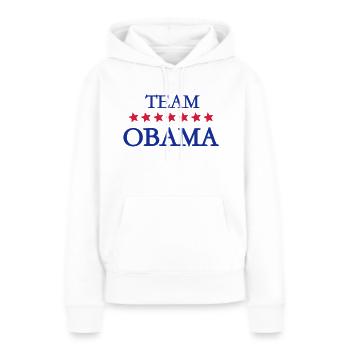 Team Obama - Sweat à capuche Premium bio Femme - blanc - Devant - Julia (174cm)