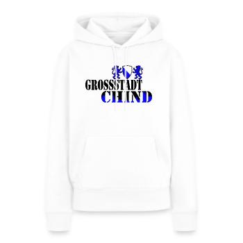 chind urbain - Sweat à capuche Premium bio Femme - blanc - Devant - Julia (174cm)