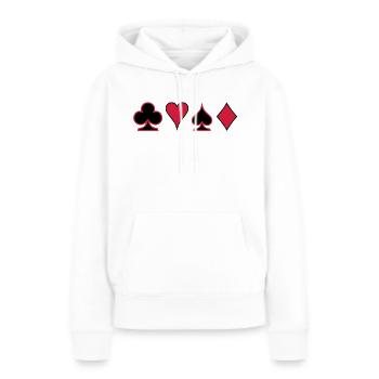 Poker Deck Dealer Trumpf Spielkarten Skat Canasta - Frauen Premium Bio Hoodie - Weiß - Vorne - Julia (174cm)