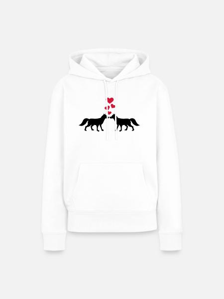 Fuchs - Frauen Premium Bio Hoodie - Weiß