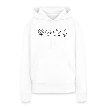Meeresboden Muscheln Seestern - Frauen Premium Bio Hoodie - Weiß - Vorne - Julia (174cm)