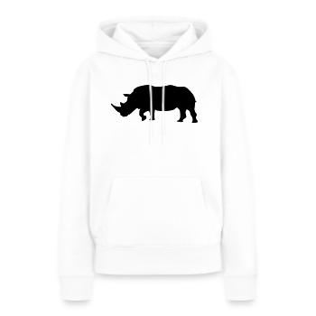 rhino silhouette design - Frauen Premium Bio Hoodie - Weiß - Vorne - Julia (174cm)