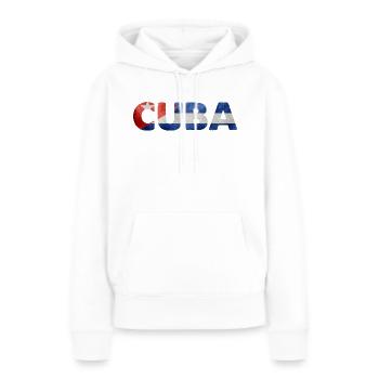 Cuba - Sweat à capuche Premium bio Femme - blanc - Devant - Julia (174cm)