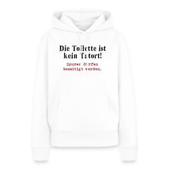 Die Toilette ist kein Tatort - Frauen Premium Bio Hoodie - Weiß - Vorne - Julia (174cm)