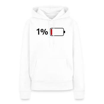 batterie faible - Sweat à capuche Premium bio Femme - blanc - Devant - Julia (174cm)