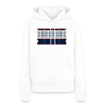 Norwegisches Pullovermuster - Frauen Premium Bio Hoodie - Weiß - Vorne - Julia (174cm)