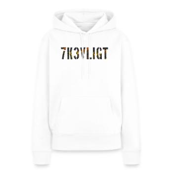 SMS chat langue fortifications anglais trois 3 trois - Sweat à capuche Premium bio Femme - blanc - Devant - Julia (174cm)