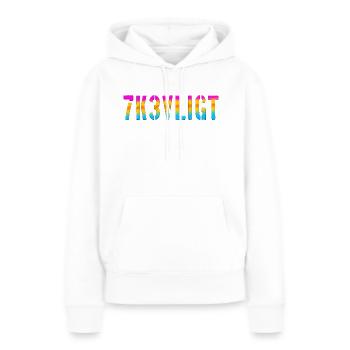 SMS chat langue fortifications anglais trois 3 trois - Sweat à capuche Premium bio Femme - blanc - Devant - Julia (174cm)